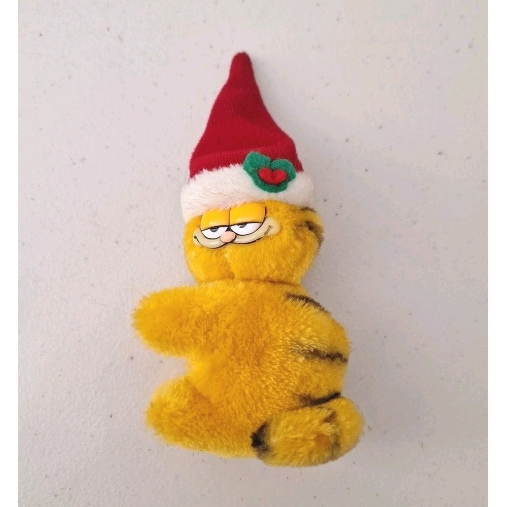 CHRISTMAS Garfield Plush Stuffed Animal Clip Vintage Dakin 1981 Costume